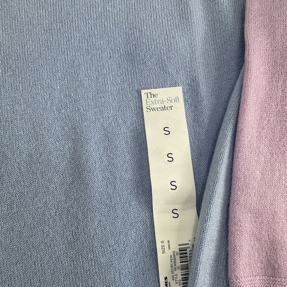 2 Croft & Barrow The Extra Soft V Neck Sweater Long Sleeves Prple Blue Womens S - Picture 3 of 4